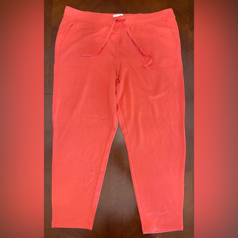 NWT LOFT Lou & Grey sz XXL Bright Coral Joggers